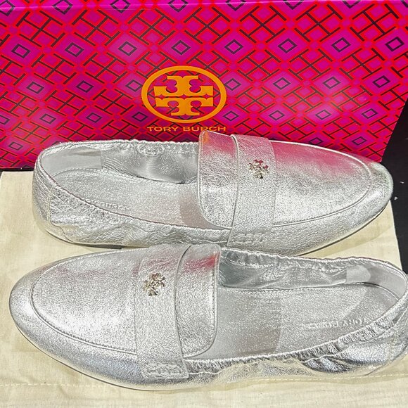 Tory Burch Ballet Loafer metallic leather size 9 - Picture 1 of 7